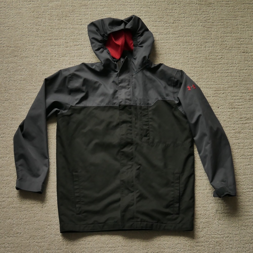 Under Armour ColdGear Youth Large Hooded Jacket Gray Charcoal Two Tone YLG